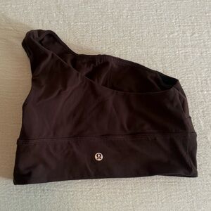 Lululemon Athletica Dark Brown One-Shoulder Top